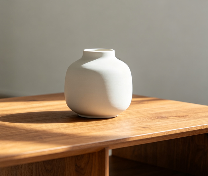 Wabi-sabi Matte White Porcelain Vase